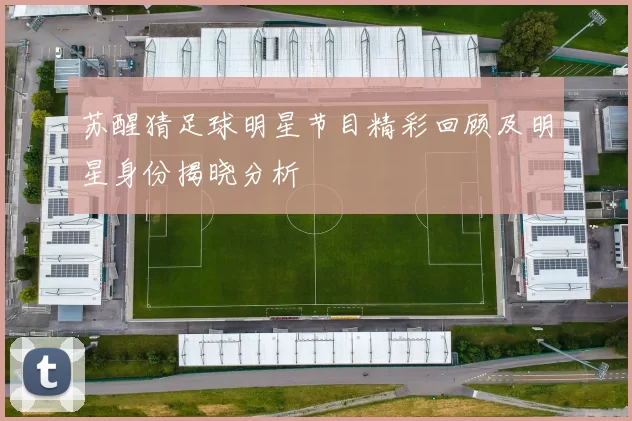 苏醒猜足球明星节目精彩回顾及明星身份揭晓分析